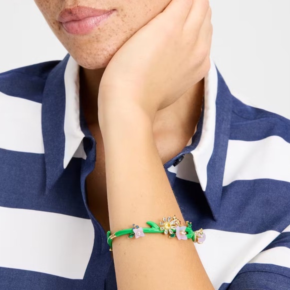 $168 Kate Spade Garden Friends Hinged Bangle - Picture 2 of 7